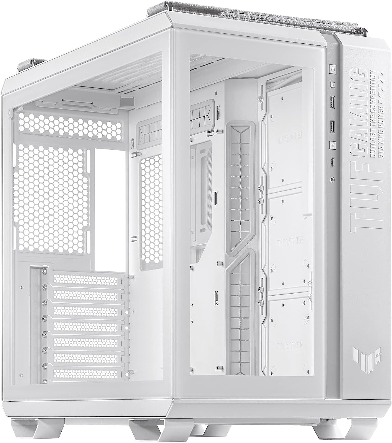 ASUS TUF Gaming GT501 Mid-Tower Case - EATX Compatible, USB 3.0, Smoked Tempered Glass & Robust Steel with Four Cooling Fans