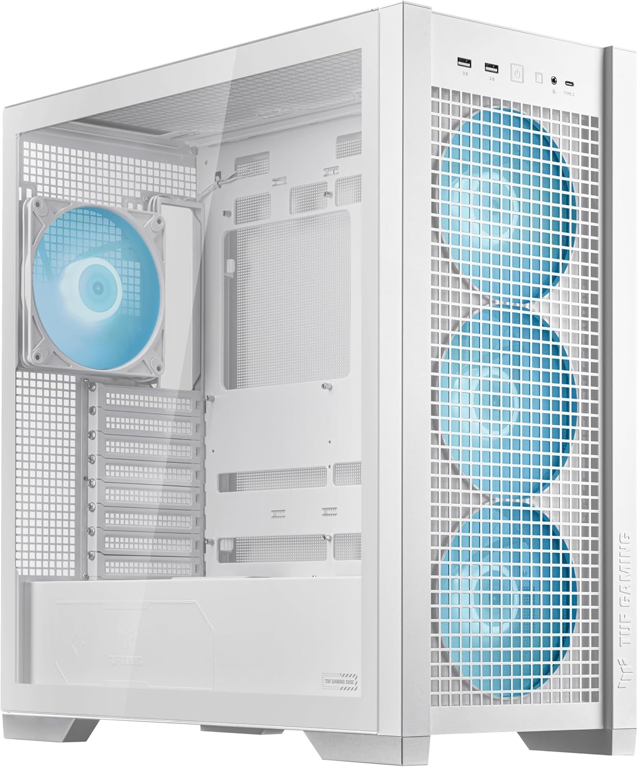 ASUS TUF Gaming GT501 Mid-Tower Case - EATX Compatible, USB 3.0, Smoked Tempered Glass & Robust Steel with Four Cooling Fans