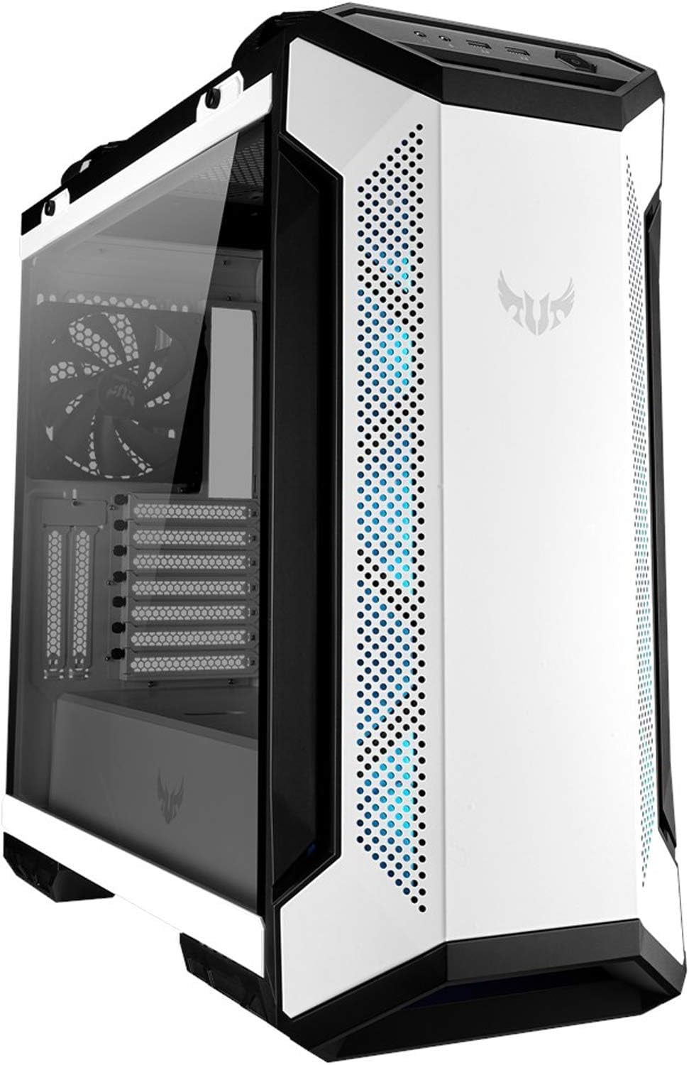 ASUS TUF Gaming GT501 Mid-Tower Case - EATX Compatible, USB 3.0, Smoked Tempered Glass & Robust Steel with Four Cooling Fans
