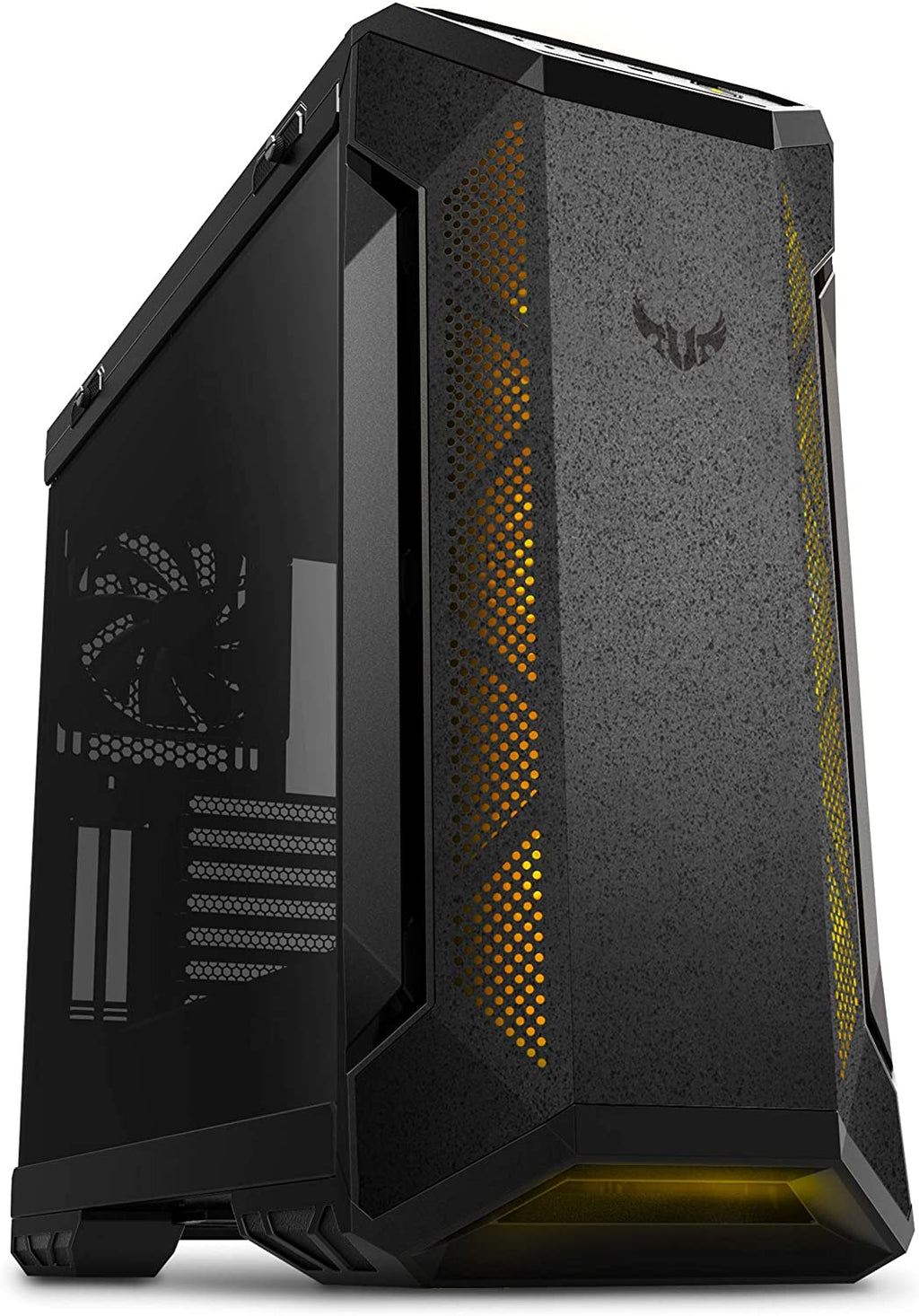 ASUS TUF Gaming GT501 Mid-Tower Case - EATX Compatible, USB 3.0, Smoked Tempered Glass & Robust Steel with Four Cooling Fans
