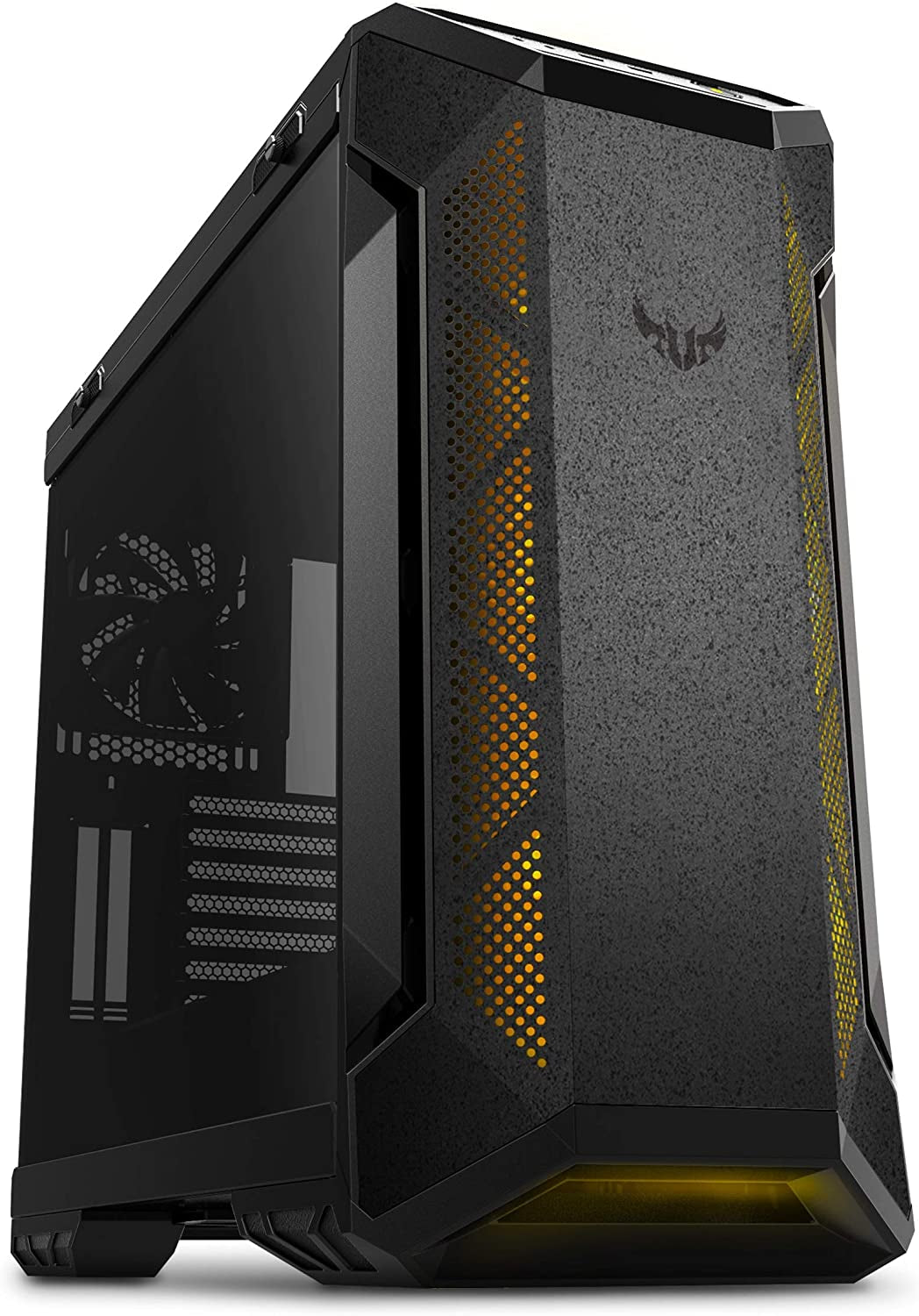 ASUS TUF Gaming GT501 Mid-Tower Case - EATX Compatible, USB 3.0, Smoked Tempered Glass & Robust Steel with Four Cooling Fans