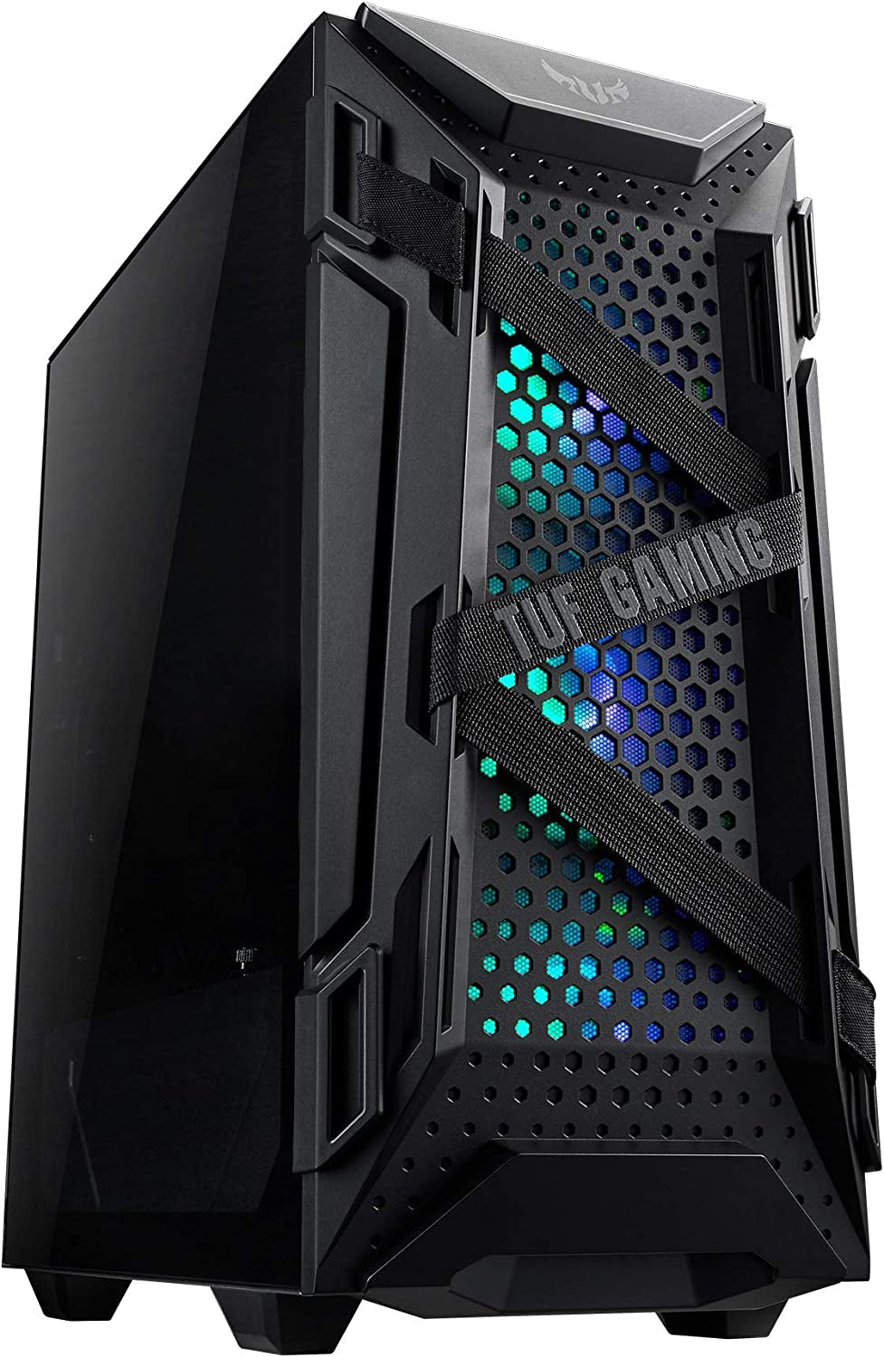 ASUS TUF Gaming GT501 Mid-Tower Case - EATX Compatible, USB 3.0, Smoked Tempered Glass & Robust Steel with Four Cooling Fans